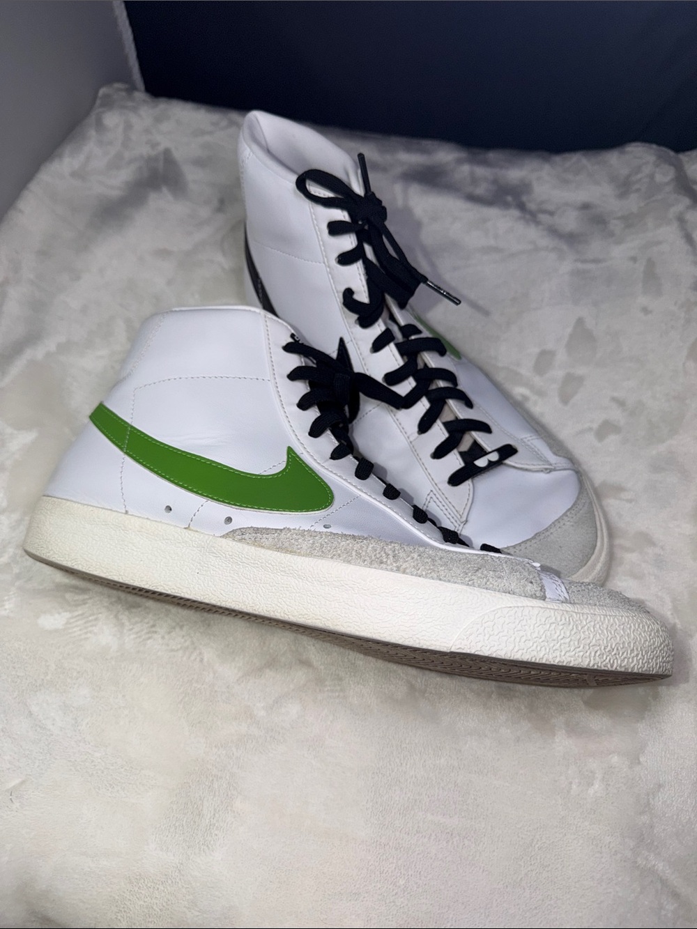 Nike Blazer Mid ’77 Vintage White Black Green High Top Sneakers Size 11.5 - Picture 3 of 7